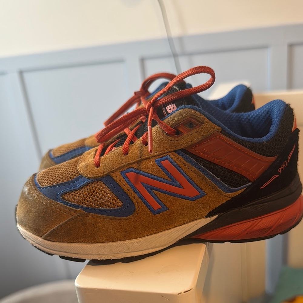 New Balance Kids' Blue and Brown Sneakers